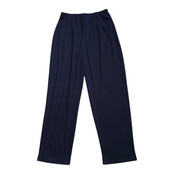 Susan Graver Style Pull On Pants Womens Medium Navy Straight Leg Career Stretch - Picture 2 of 6